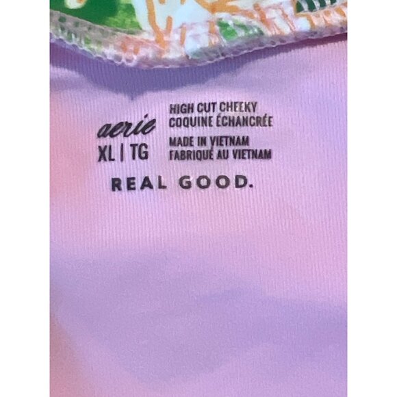 Aerie‎ Cheekiest Bikini Bottom XL Floral Print Color Lip Gloss - Picture 6 of 7